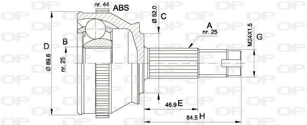 OPEN PARTS Шарнирный комплект, приводной вал CVJ5092.10